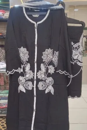 Midnight Blossom Embroidered Set - Night Suit for Women by Mahira Fashion - View 2