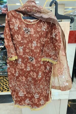 🌸 Floral Printed Kurti Pant Set with Dupatta-2 🌸