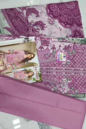 💜 Mauve Kashmee Paisley Mix Cotton Suit 💜