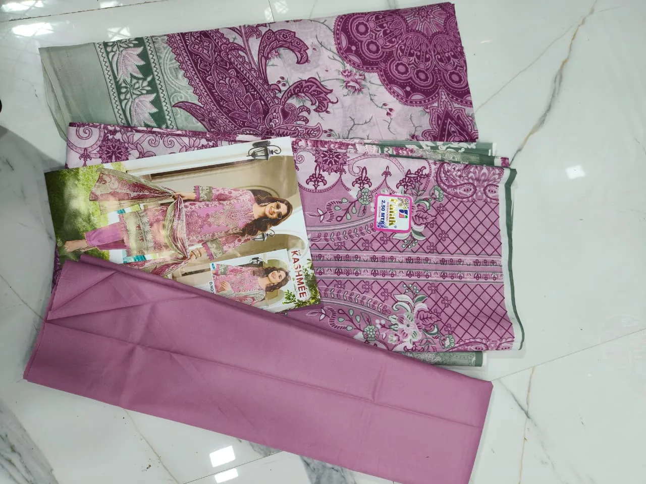 π Mauve Kashmee Paisley Mix Cotton Suit π