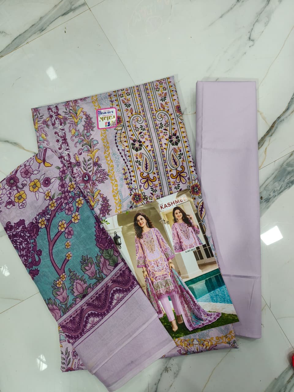 π Lavender Kashmee Blossom Mix Cotton Suit π